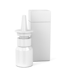 Image showing White nasal spray bottle and plastic box