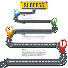 Image showing Timeline Road Infographics with Pin Pointers