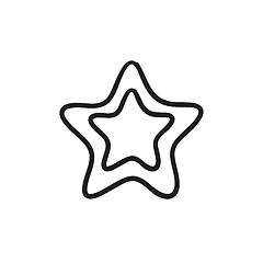 Image showing Rating star sketch icon.