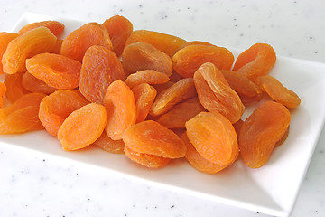 Image showing Apricots on a plate