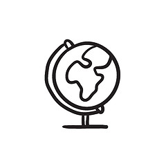 Image showing World globe on stand sketch icon.