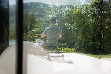 Image showing man doing morning exercises