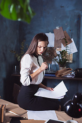 Image showing Portrait of a businesswoman who is working at office