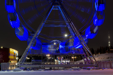 Image showing Ferris wheel in night city