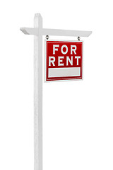 Image showing Right Facing For Rent Real Estate Sign Isolated on a White Backg