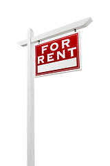 Image showing Right Facing For Rent Real Estate Sign Isolated on a White Backg