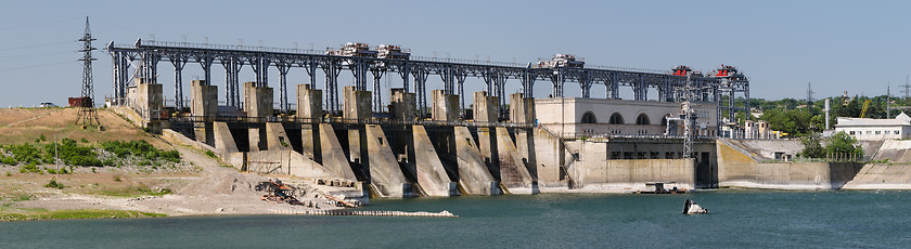 Image showing Hydroelectric power plant at Dniester river, Moldova.