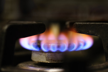 Image showing gas stove burner closeup