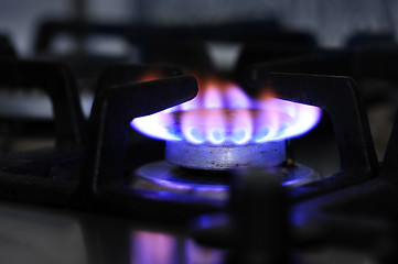 Image showing gas stove burner closeup