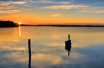 Image showing Sunrise over Mallacoota inlet