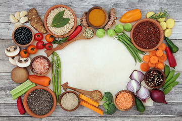 Image showing Healthy Diet Food Background Border