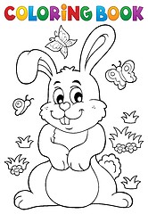 Image showing Coloring book rabbit theme 7