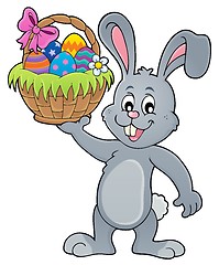 Image showing Bunny holding Easter basket topic 1