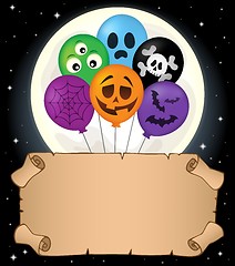 Image showing Small parchment and Halloween balloons 2