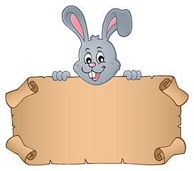 Image showing Lurking Easter bunny with parchment 1