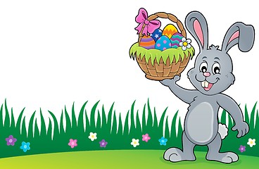 Image showing Bunny holding Easter basket topic 3