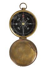 Image showing Magnetic compass isolated