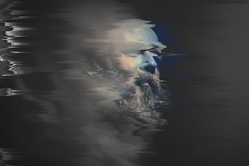 Image showing bearded bald man glitch