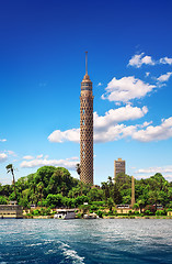 Image showing Tall TV tower in Cairo