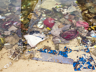 Image showing Global garbage on the beach