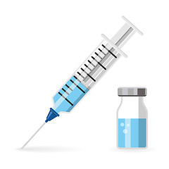 Image showing Plastic Medical Syringe and Vial Icon