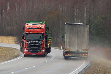 Image showing Truck Yields Oversize Load Transport