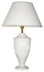 Image showing Vintage table lamp isolated with clipping path on white backgrou