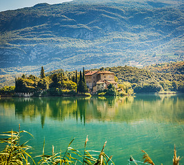 Image showing Toblino lake with castle