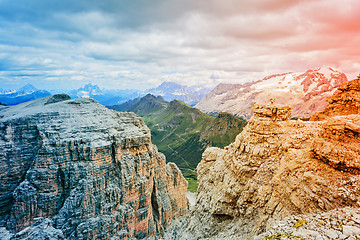 Image showing Dolomites of Passo Pordoi