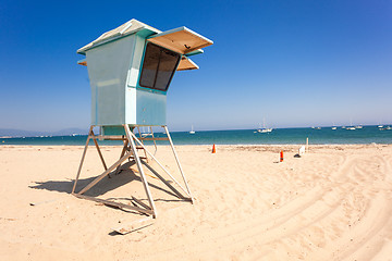 Image showing Lifeguard hut on Santa Barbara beach