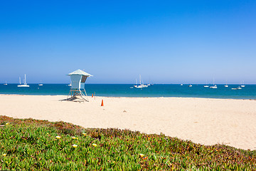 Image showing Lifeguard hut on Santa Barbara beach