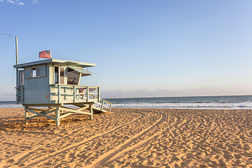 Image showing Lifeguard cabin on Santa Monica beach