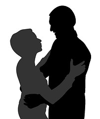 Image showing Couple hugging dancing and talking