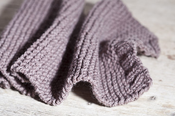 Image showing knitted brown scarf