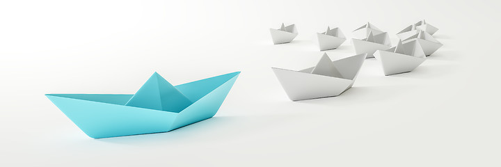 Image showing a blue boat and some white