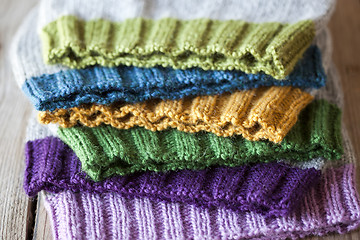 Image showing Multicolored knitted hats