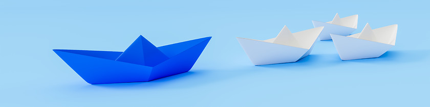 Image showing a blue boat and some white