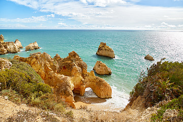 Image showing Rocky coast of Atlantic Ocean, Portugal