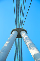 Image showing closeup of Cable-stayed bridge