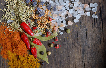 Image showing Colorful spices and herbs