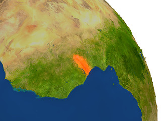 Image showing Map of Togo in red