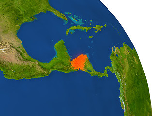 Image showing Map of Honduras in red