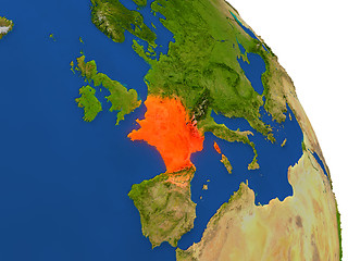 Image showing Map of France in red