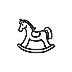 Image showing Rocking horse sketch icon.