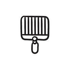 Image showing Empty barbecue grill grate sketch icon.