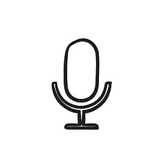 Image showing Retro microphone sketch icon.