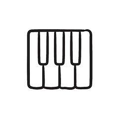 Image showing Piano keys sketch icon.