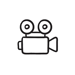 Image showing Video camera sketch icon.