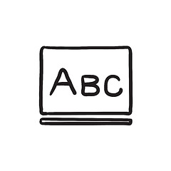 Image showing Letters abc on blackboard sketch icon.