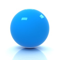 Image showing Blue 3D rendering of sphere.